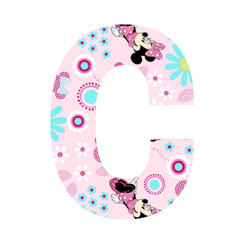 pink minnie mouse printable banner letters resizable etsy