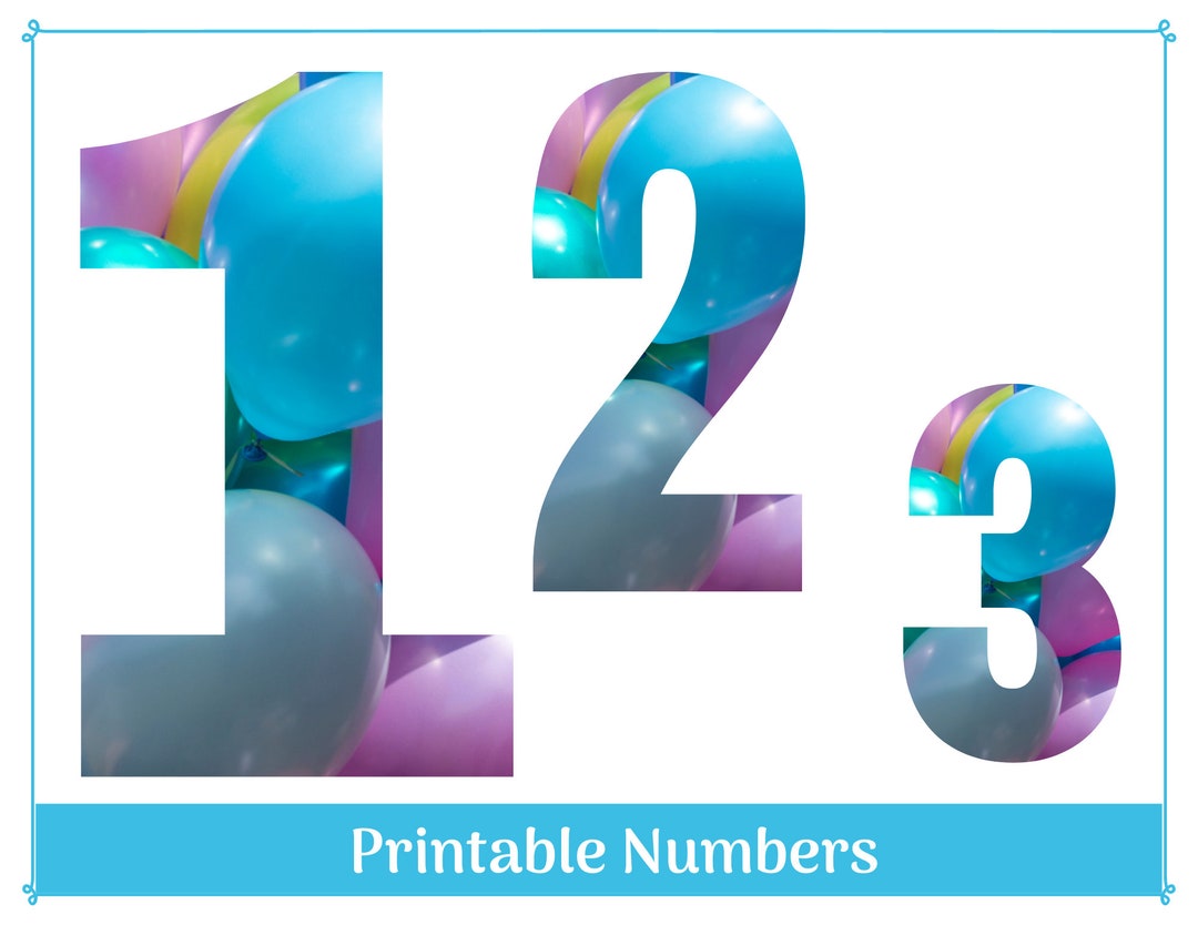 Balloon Clip Art Numbers Birthday Balloon Numbers - Etsy
