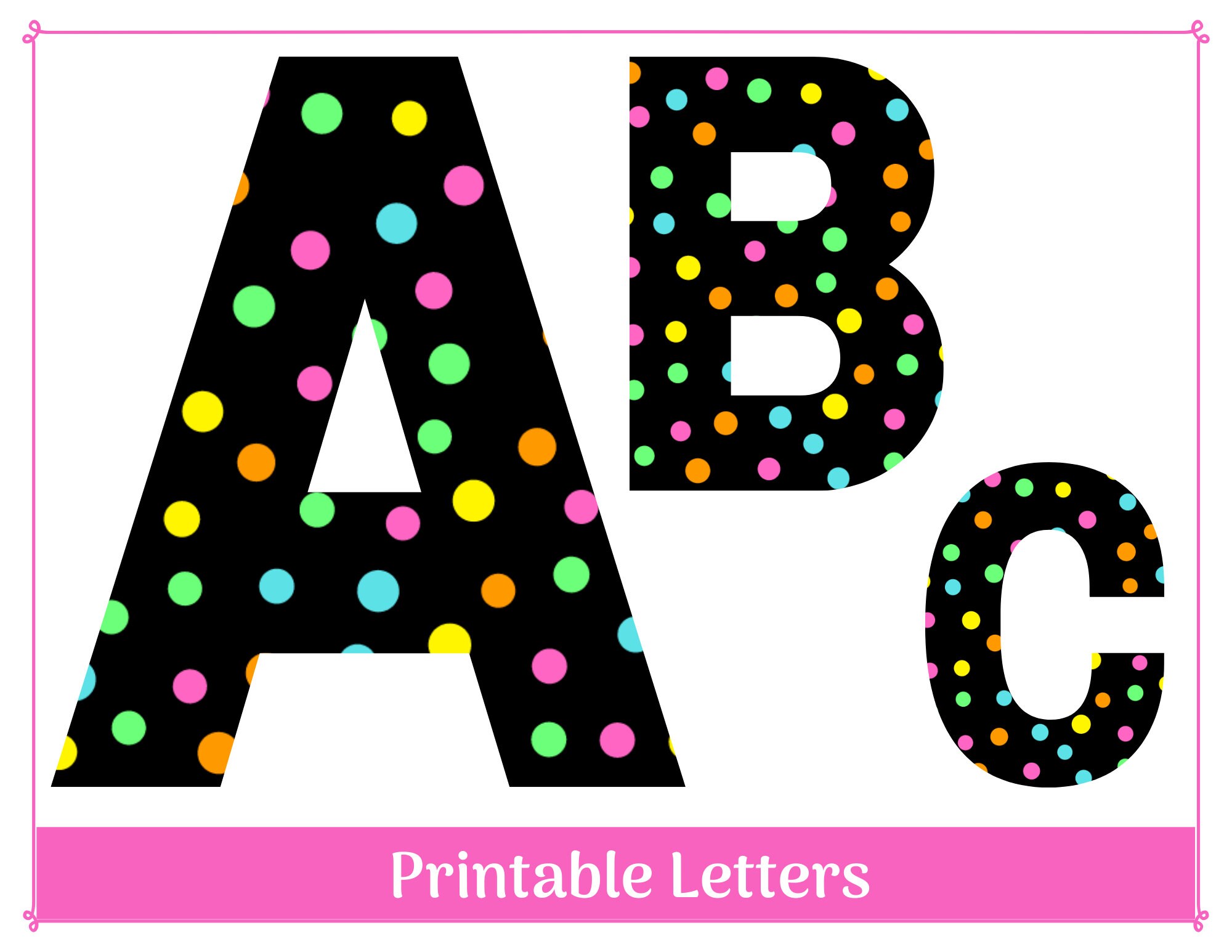 Free Printable Polka Dot Letters Printable Free Printable Polka Dot Letters Printable