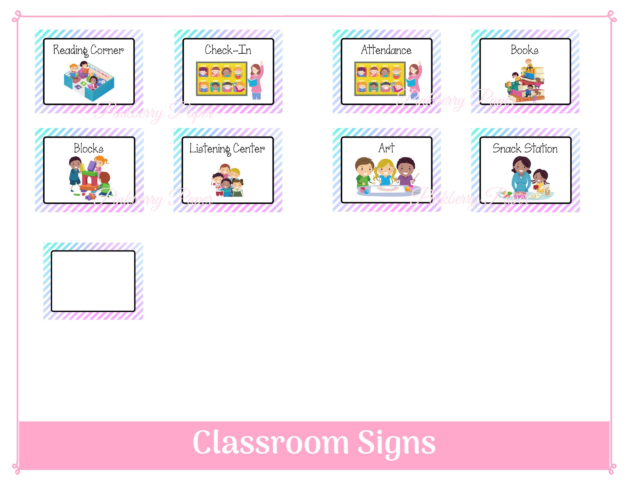 Infants Class Sign Preschool Center Signs: Set of 30 Printable Classroom Signs (digital ...