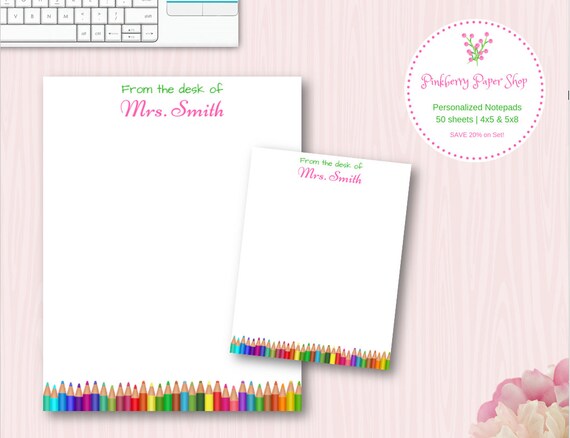 personalized teacher notepad art