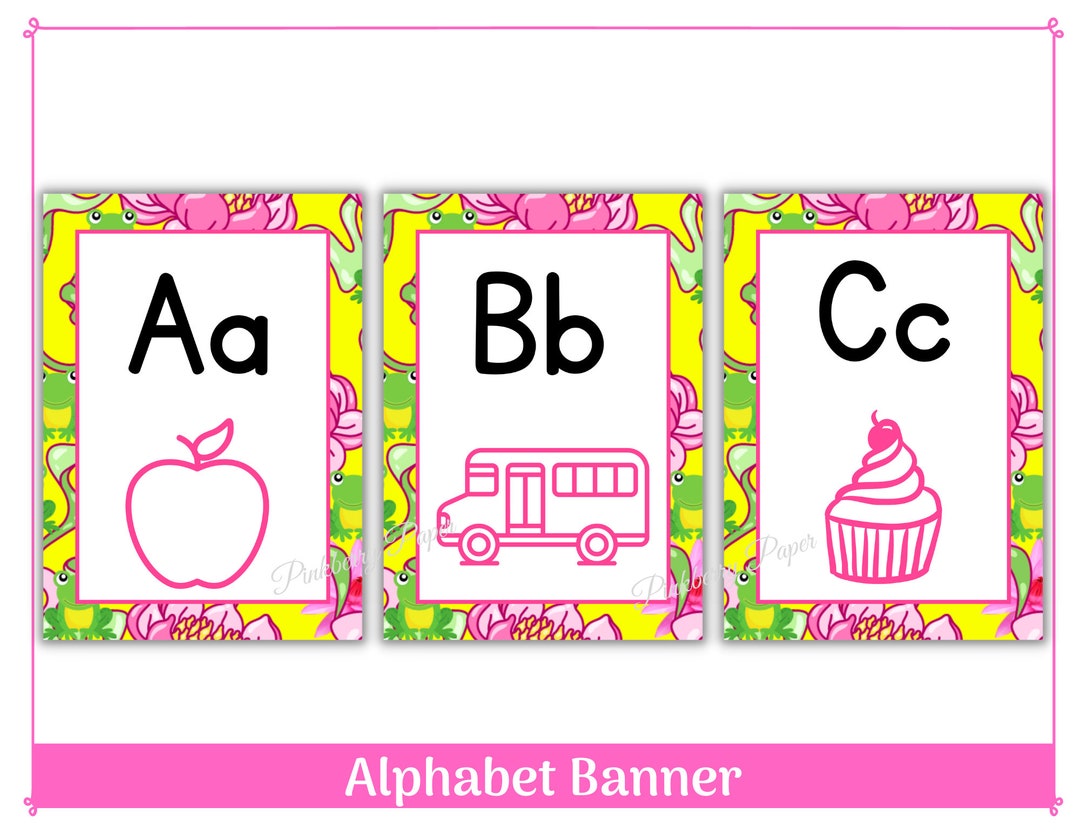 Alphabet Cards Classroom Alphabet Classroom Decorations Preppy