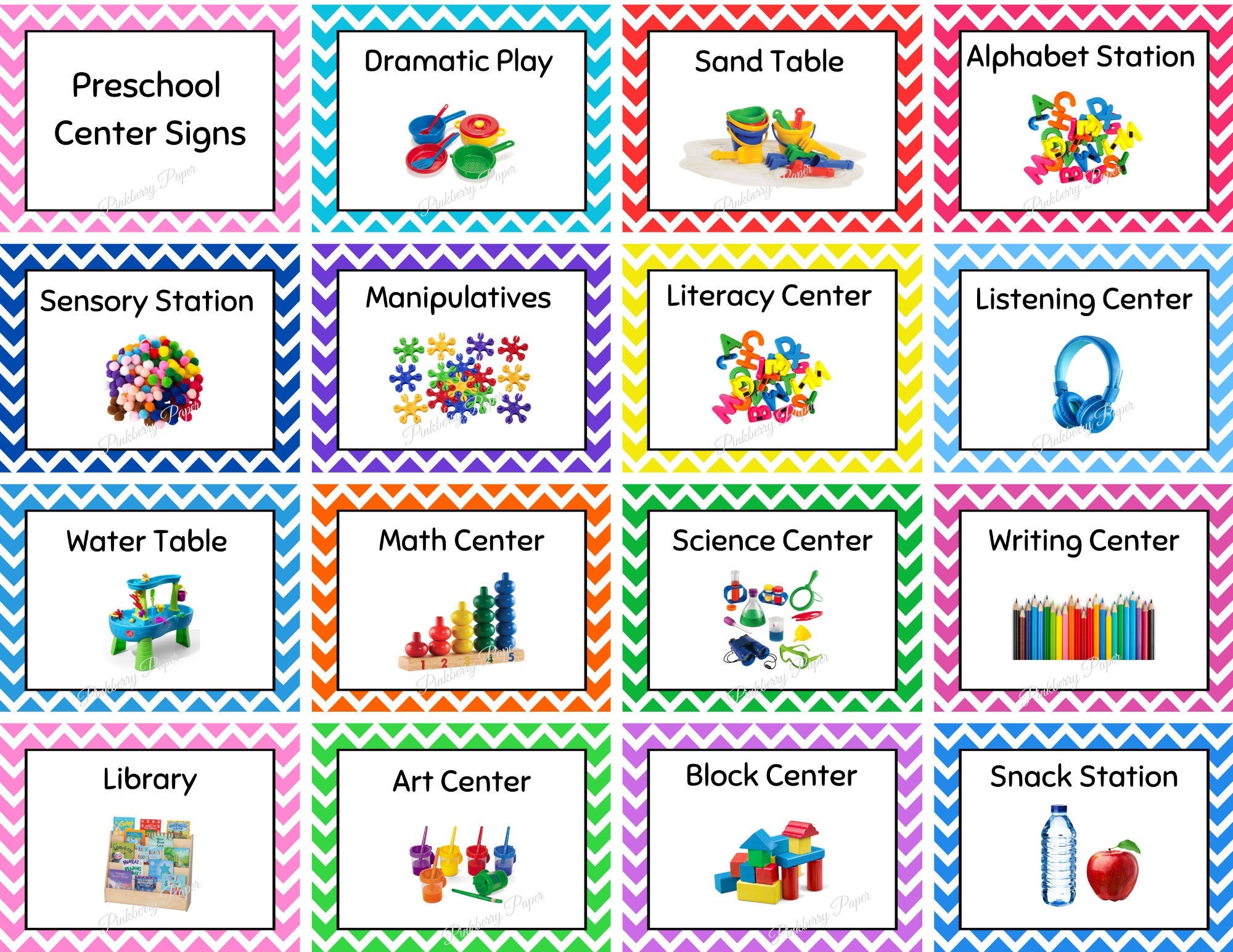 rainbow-chevron-preschool-center-signs-set-of-15-printable-classroom-labels-instant-download-etsy for Free Printable Pre K Center Signs Rainbow Chevron Preschool Center Signs | Set of 15 Printable Classroom Labels | Instant Download - Etsy for Free Printable Pre K Center Signs