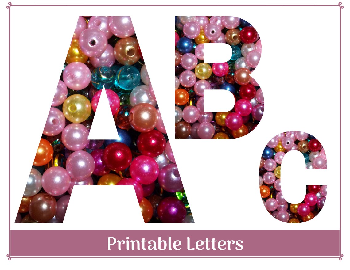 Beads Alphabet Letter Clip Art Alphabet Letters DIY Banner Etsy