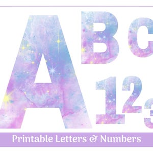 Lettres de l'alphabet spatial de A à Z, cliparts chiffres de 0 à 9 ans, bannière imprimable, babillard, lettres et chiffres de scrapbooking