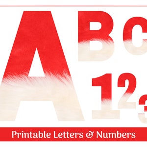 Christmas Santa Fur Bulletin Board Letters & Numbers | Uppercase A-Z and Numbers 0-9 | DIY Banner - Scrapbooking - Sublimation