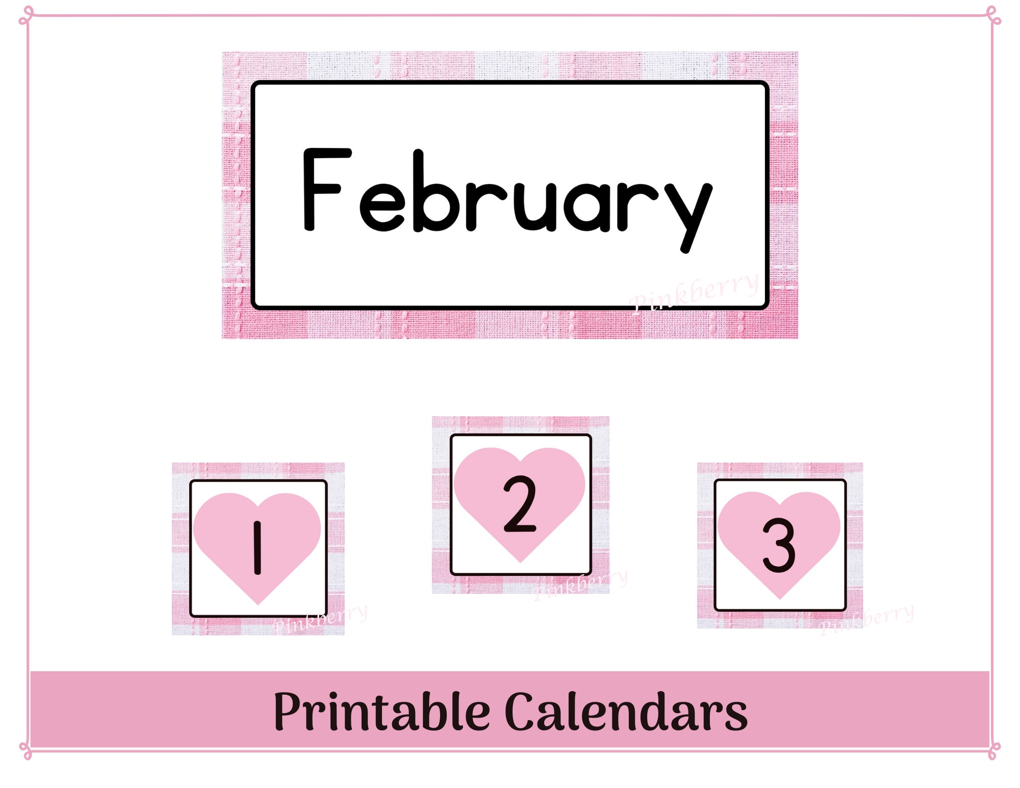 February Classroom Calendar Header and Numbers Printable & Resizable  Calendar Headers and Numbers 1-31 School Calendar - Etsy Sweden