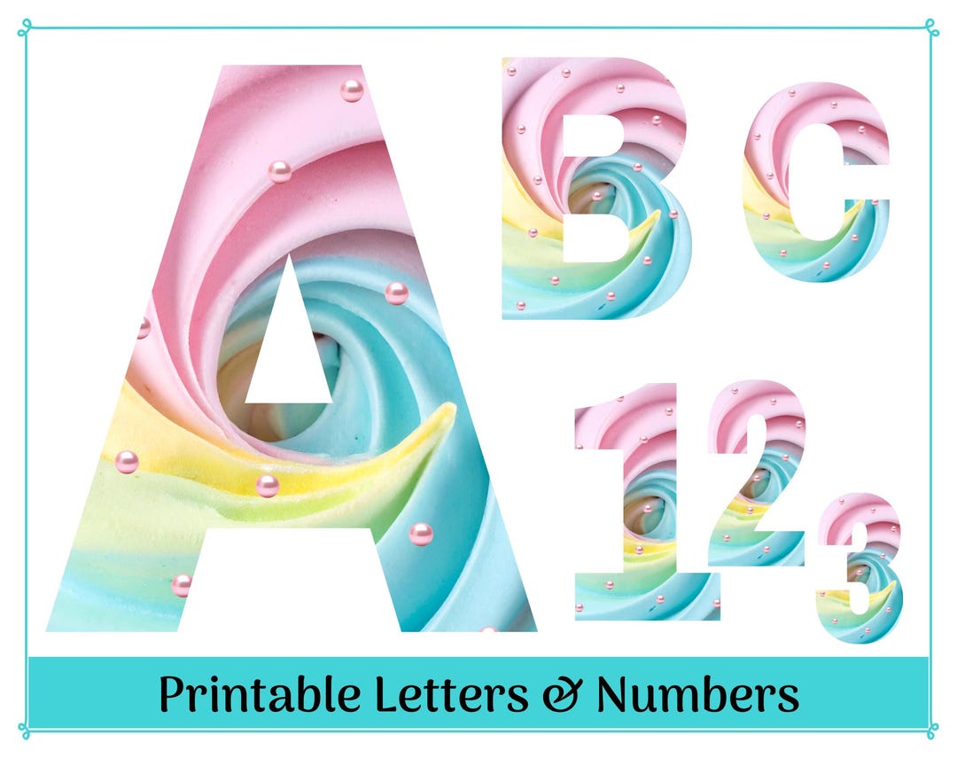 Swirl Pattern Letters Pastel Candy Swirl Alphabet, Printable Letters and Numbers (digital ...