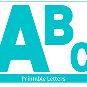 Aqua Teal Alphabet Uppercase Letters A-Z | Numbers 0-9 | Printable & Resizable Letters | Banner - Bulletin - Scrapbooking – Sublimation