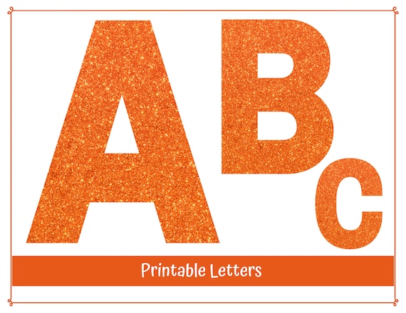 Orange Glitter Bulletin Board Letters