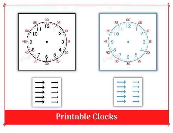 Telling Time Classroom Clocks Printable Clock Digital Math - Etsy