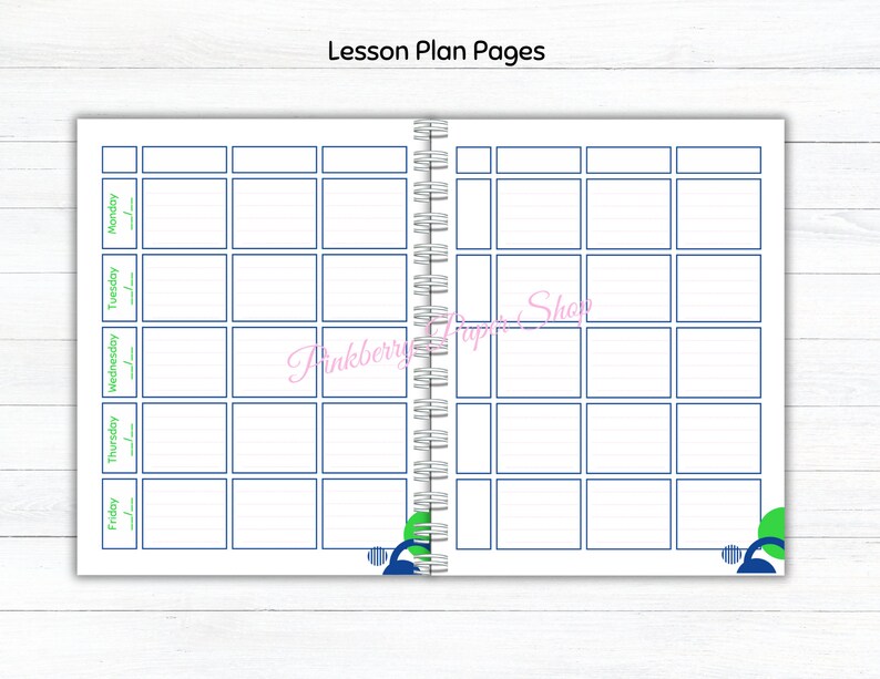 Preppy Paragraph Lesson Printable Teacher Lesson Planner & Grade Book | Preppy Chevron Plan ...