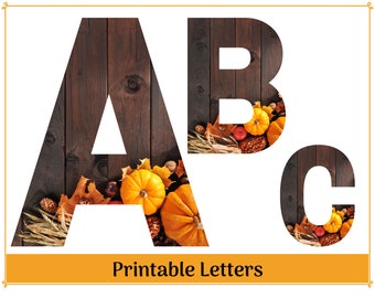Fall Alphabet & Number Clip Art | Printable and Resizable Uppercase Letters | Banner and Bulletin Board Letters