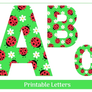 Ladybug Alphabet Clip Art Letters A-Z and Numbers 0-9 | Printable Banner - Bulletin - Scrapbooking – Sublimation Letters and Numbers