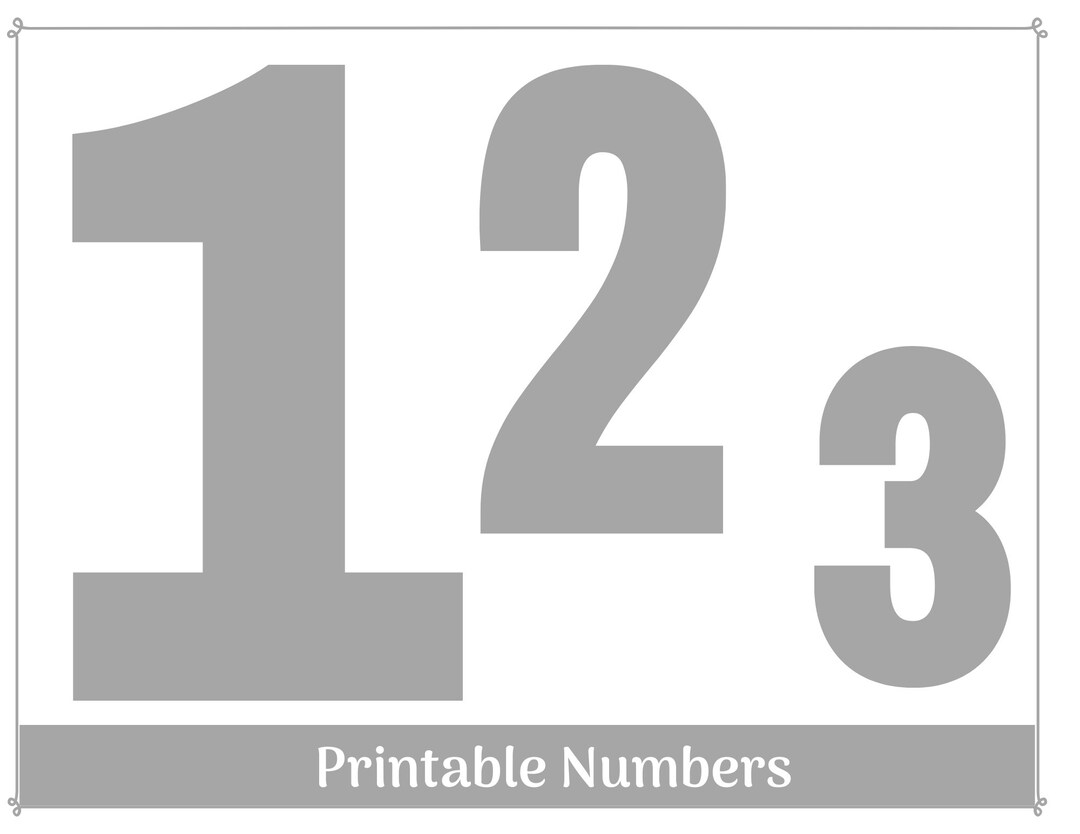 Gray Clip Art Numbers Printable &amp; Resizable Banner Numbers - Etsy