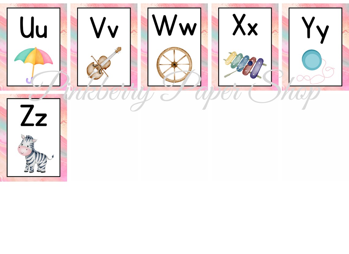 Watercolor Alphabet Cards: Classroom Decor (digital Download) - Etsy