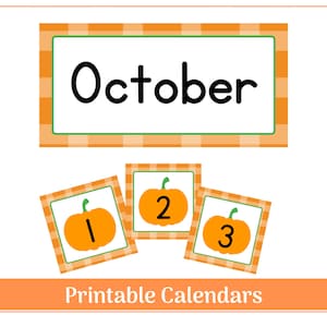 October Classroom Calendar Header and Numbers| Printable & Resizable Calendar Headers and Numbers 1-31 | School Calendar
