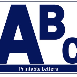 Letras de clipart do alfabeto azul marinho A-Z | Cartas imprimíveis e redimensionáveis | Banner - Boletim - Scrapbooking – Cartas Sublimadas