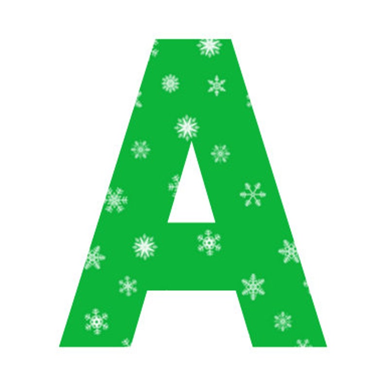 holiday printable bulletin board letters green snowflake etsy