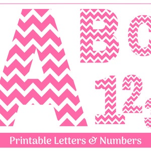 Rosa Chevron Alphabet Buchstabe Clip Art | Größenverstellbare und druckbare Buchstaben | Banners - Pinnwand - Scrapbooking - Digitale Projekte