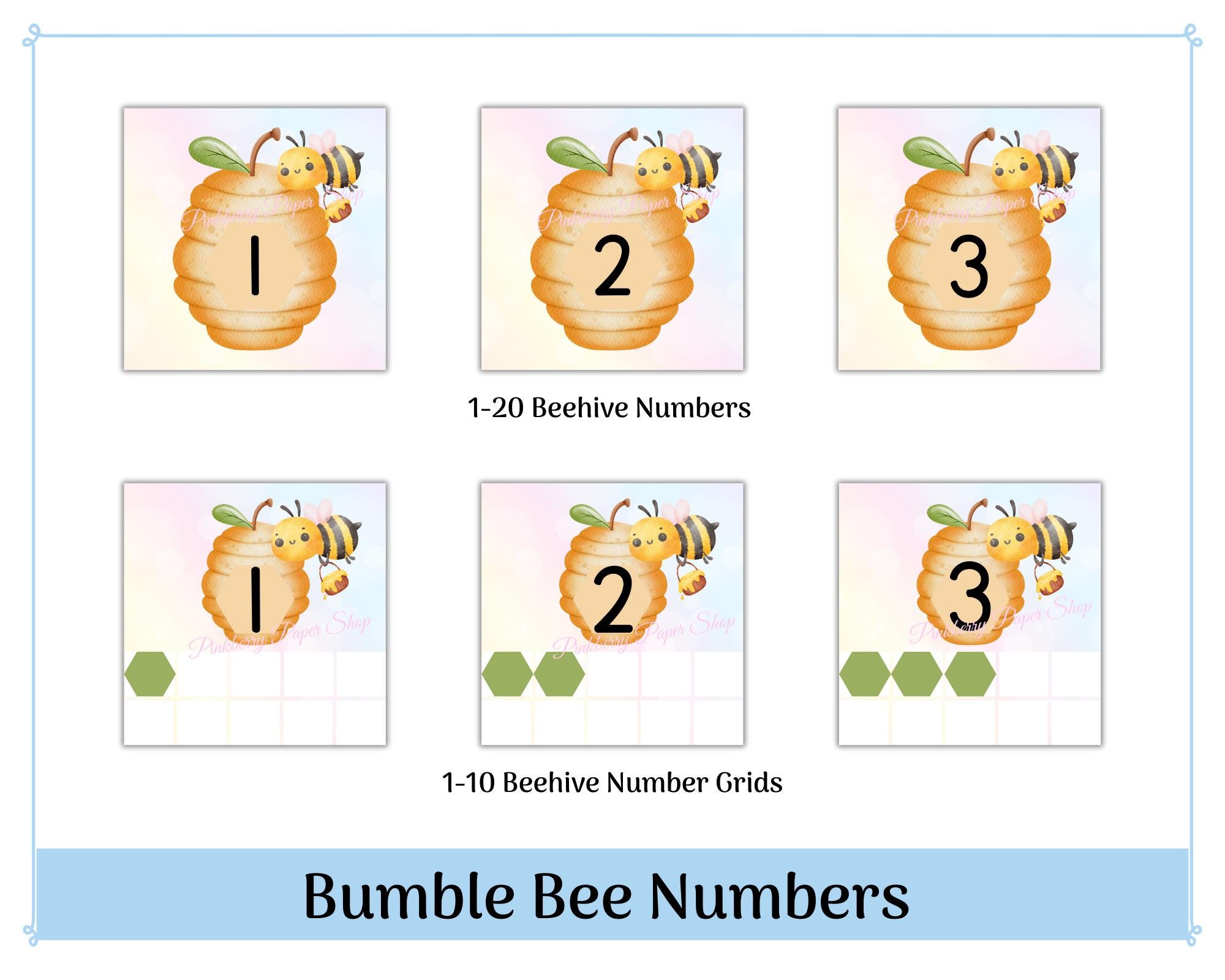 Bumble Bee Numbers – Beehive Classroom Decor 1-20 & Number Grids 1-10 ...