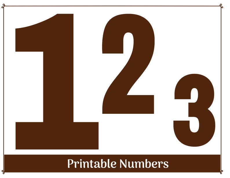 Brown Clip Art Numbers Printable & Resizable Banner Numbers Etsy UK