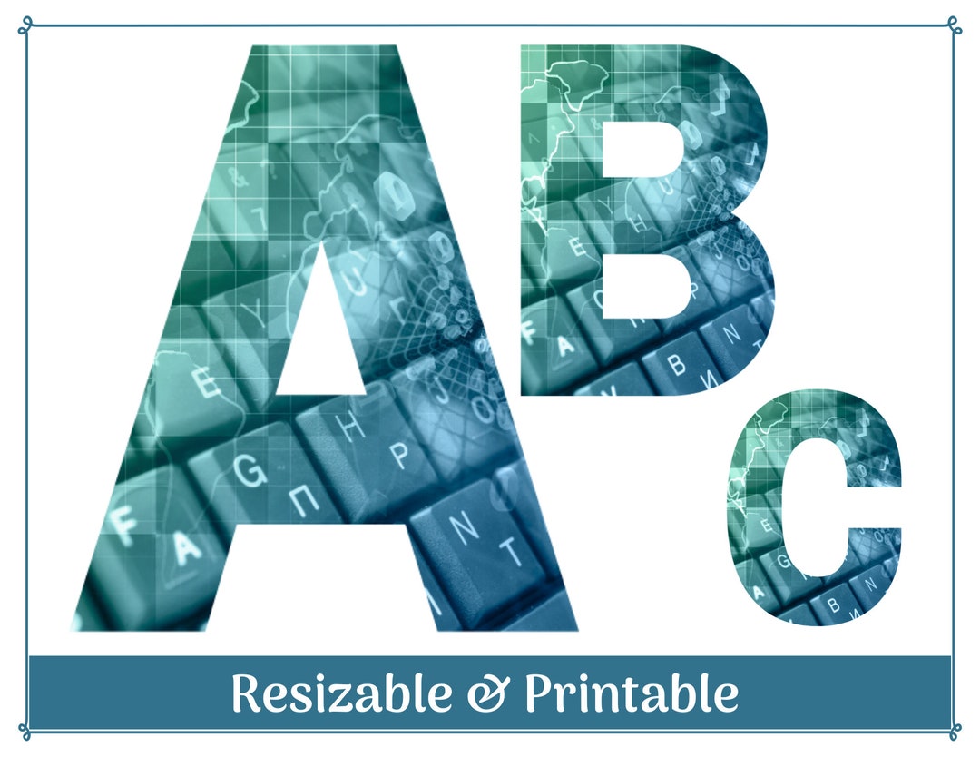 Computer Science Alphabet Letters | Uppercase A-Z | Banner, Bulletin ...