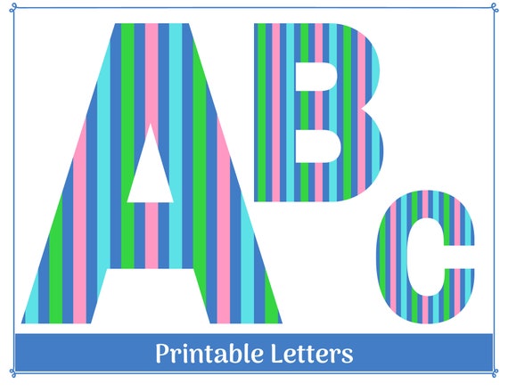 Striped Alphabet Letters & Numbers Bulletin Board, Banner