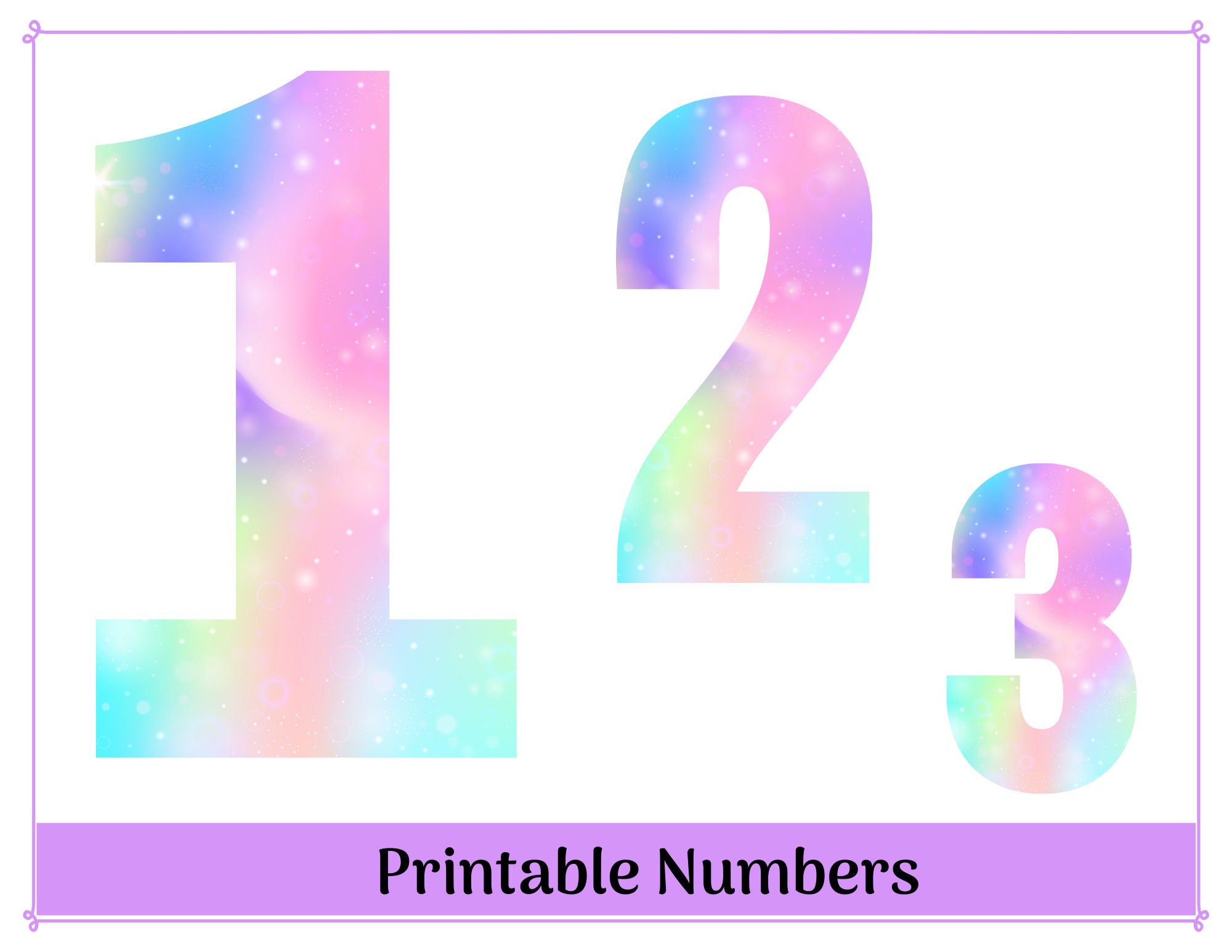 unicorn pastel rainbow numbers 0 9 number clip art digital etsy canada