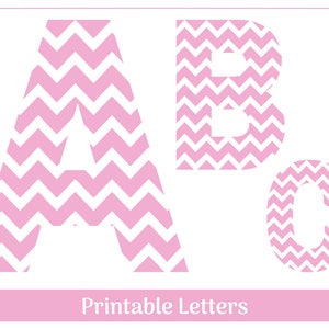 Rosa Chevron Alphabet Buchstabe Clip Art | Größenverstellbare und druckbare Buchstaben | Banners - Pinnwand - Scrapbooking - Digitale Projekte