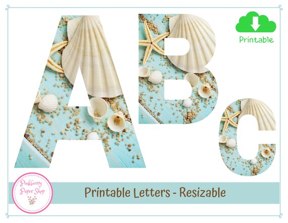 seashell scrapbooking bulletin board letters printable etsy
