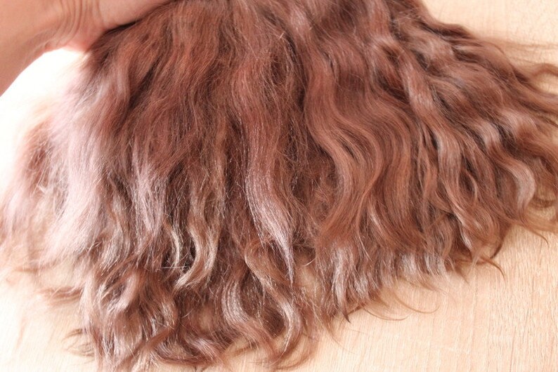 extra long hair 25-27 cm dark brown - Mohair doll hair 11/" Mohair weft