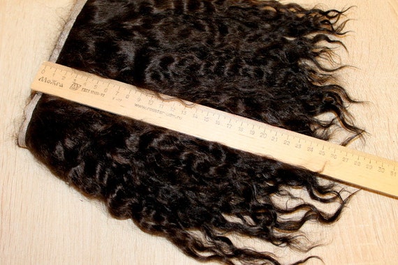 extra long hair 25-27 cm dark brown - Mohair doll hair 11/" Mohair weft