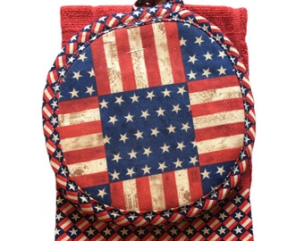 PotHolder Set (Two Potholders And One Towel) - American Flag