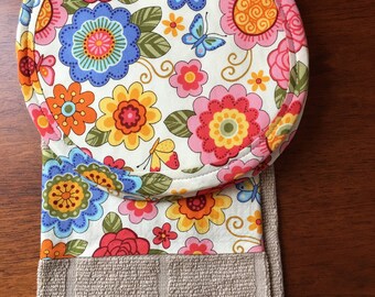 PotHolder Set (Two Potholders And One Towel) - Floral Flowers