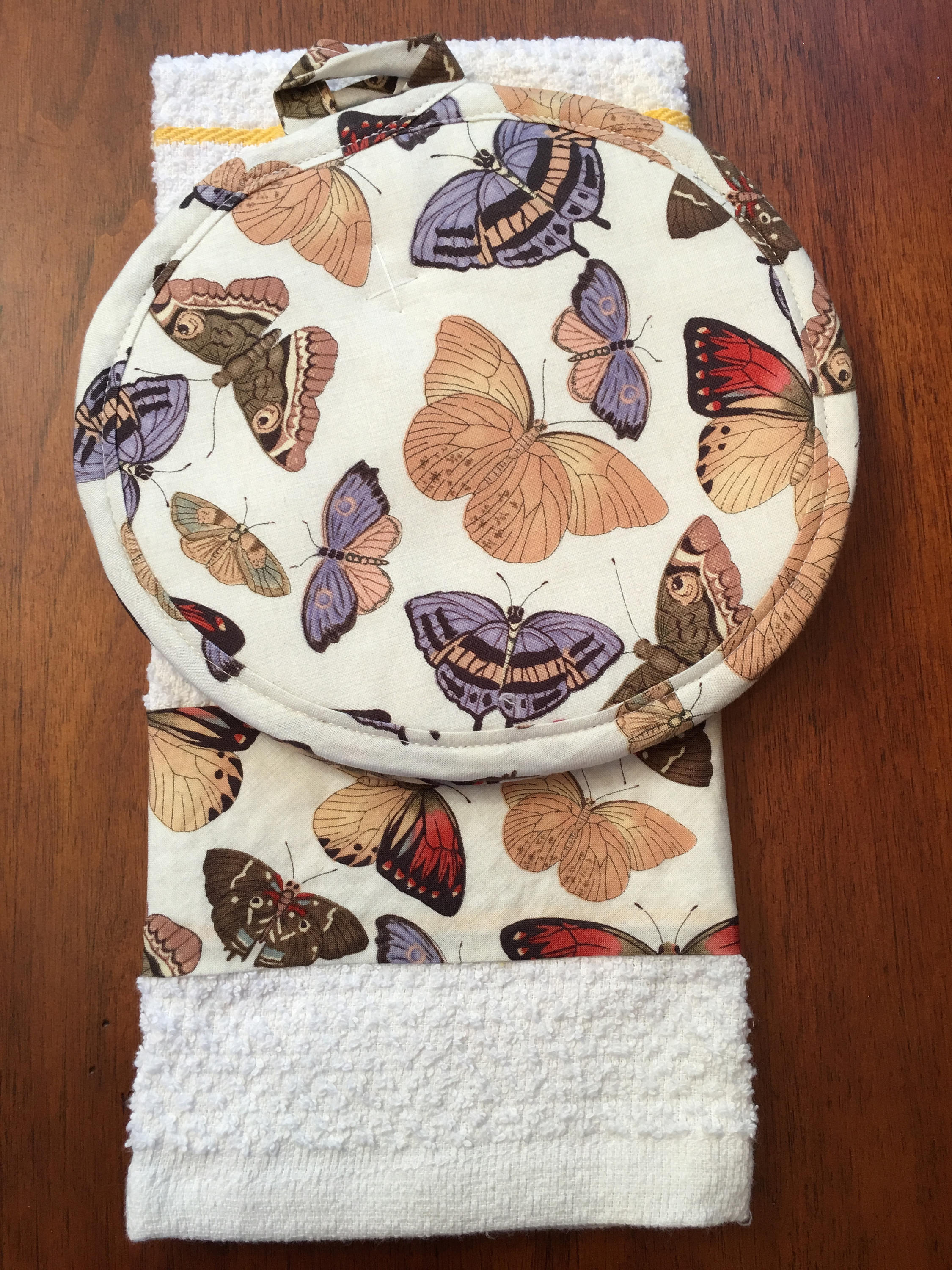 Potholder Set two Potholders and One Towel Butterfly Etsy Israel