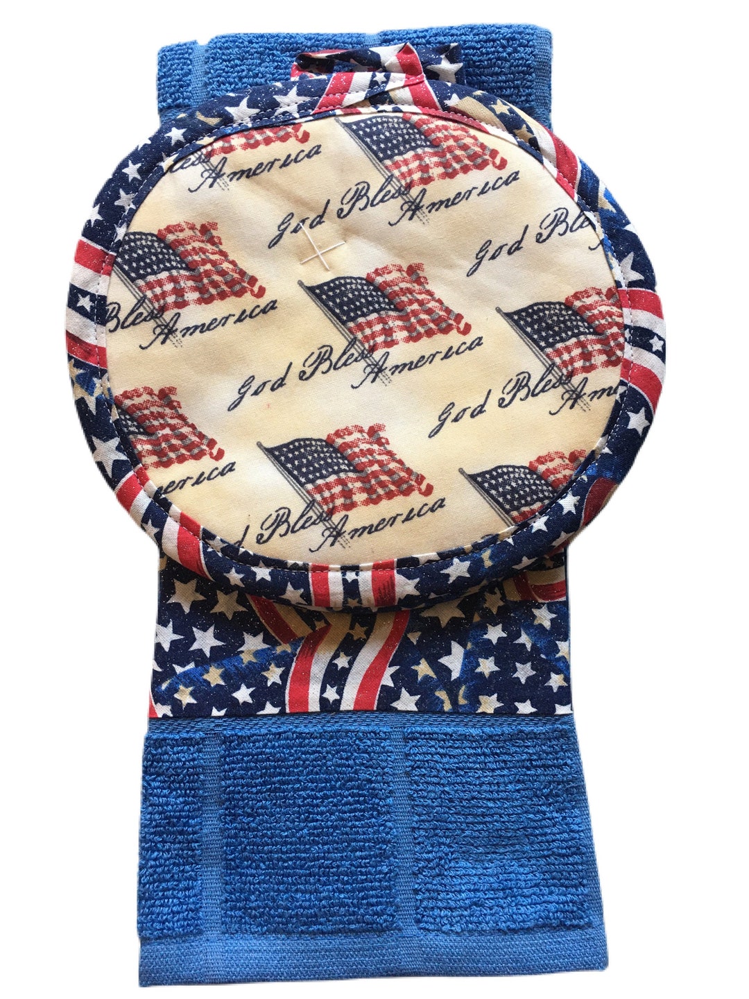 Potholder Set two Potholders and One Towel God Bless America Etsy