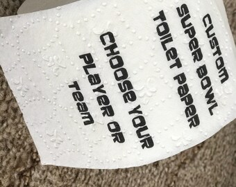 Custom Super Bowl Toilet Paper, Custom NFL Gift, Super Bowl Gag Gift