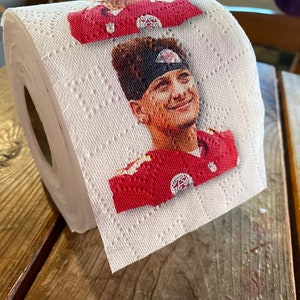 Patrick Mahomes Toilet Paper, Kansas City Chiefs Toilet Paper, Fantasy Football, Gag Gift