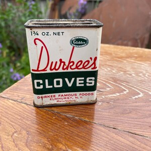 vintage Durkee&#39;s Cloves spice tin
