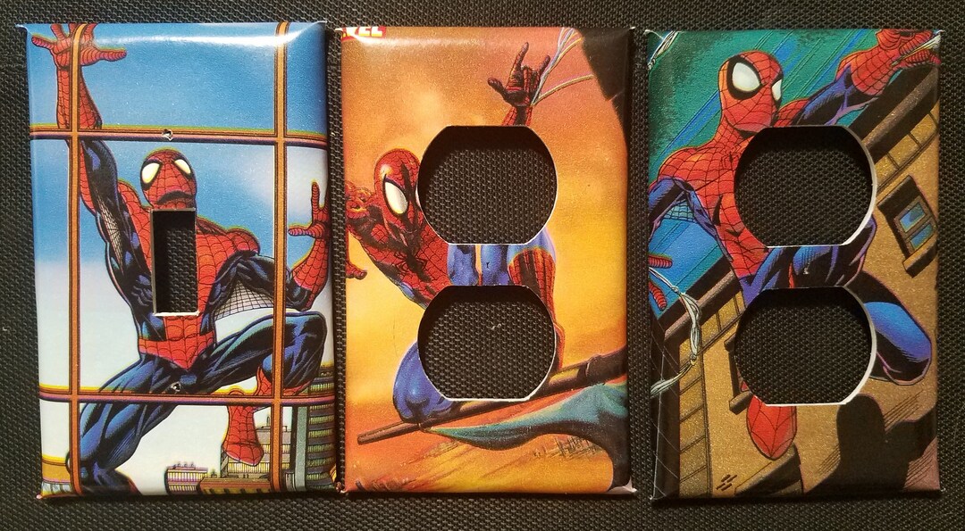 Spiderman Light Switch and Outlet Covers Action and Exciting Etsy