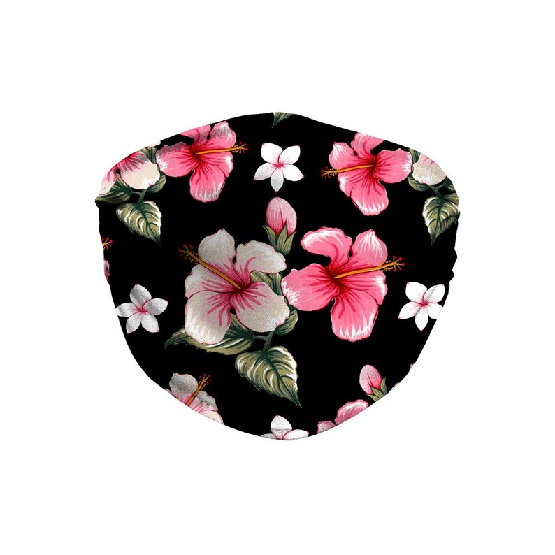 Hibiscus Flower Face Mask Floral Face Mask Pink Hibiscus Etsy