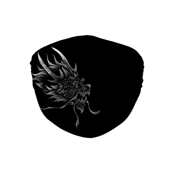 Dragon Face Mask Dragon Mask Beautiful Dragon Chalk Art Etsy