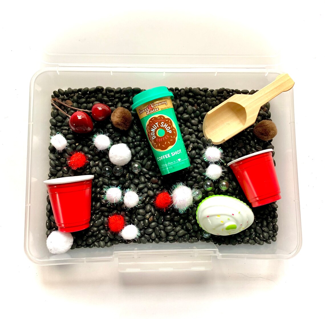 Coffee Sensory Bin Coffee Shop Play Time Black Bean Etsy