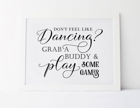 Grab A Buddy And Play Some Games Wedding Games Sign Wedding Etsy