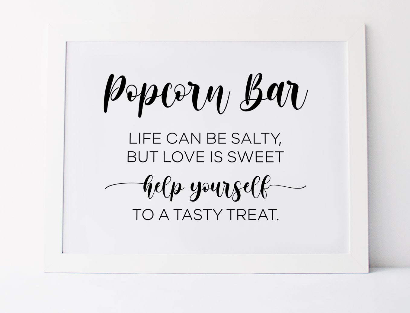 Popcorn Bar Sign Life Is Salty But Love Is Sweet Help Etsy