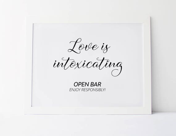 Love Is Intoxicating Wedding Sayings Wedding Quotes Open Etsy