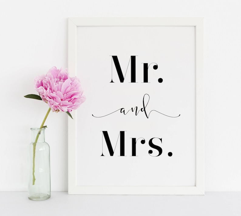 Mr and Mrs Sign Wedding Signs Wedding Signs Printable Mr | Etsy