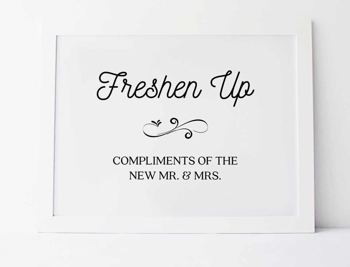 Freshen Up Bathroom Sign Bathroom Basket Sign For Wedding Etsy