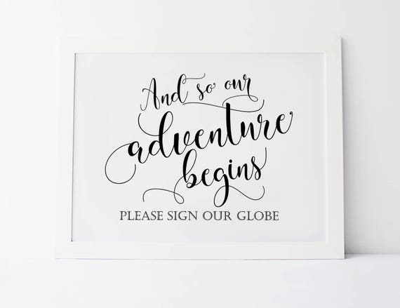 And So Our Adventure Begins Please Sign Our Globe Globe Etsy